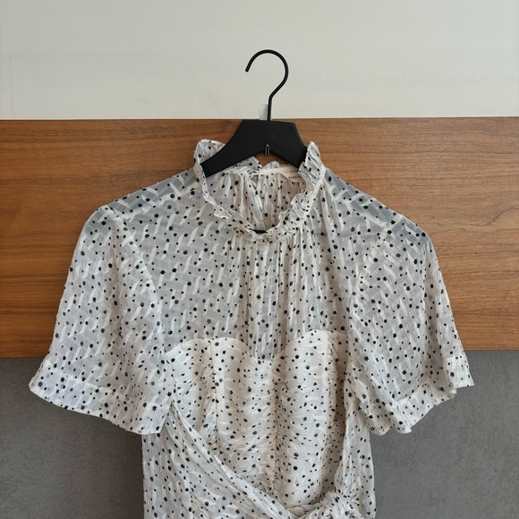 NWT Rebecca Taylor Scattered Star Silk Wrap Blouse, Size 8 - Picture 8 of 16